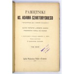 CZARTORYSKI Adam - Memoirs of Rev. ... and his correspondence with Emperor Alexander I....
