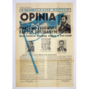 Meinung. Zionistisch-demokratische Zeitschrift. Außerordentliche Ausgabe: 15. Mai 1948.