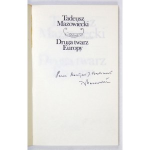 T. Mazowiecki - The other face of Europe. 1990. with dedication by the author.