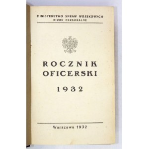 ROCZNIK oficerski 1932. warschau 1932. ministerium für militärische angelegenheiten. 8, S. [2], XXII, 1035, [5], XVIII, 52, 170....