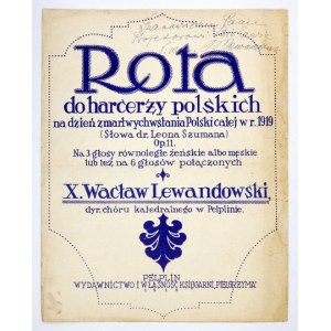 [NUTY]. Rota do harcerzy polskich na dzień zmartwychwstania Polski całej w r. 1919 [...]...