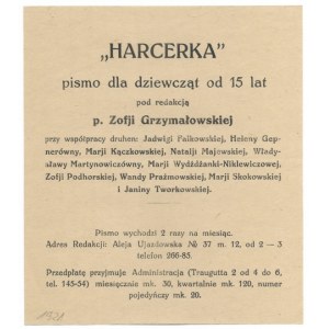 [ULOTKA]. Girl Scout, a magazine for girls 15 years and older edited by Mrs. Zofia Grzymalowska [...]....