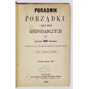 L. Ćwierczakiewiczowa - Poradnik porządku. 1876.