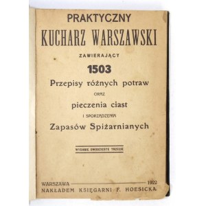 PRAKTYCZNY kucharz warszawski. 1922.
