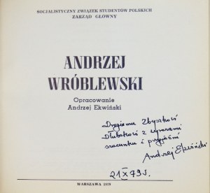 A. Ekwiński - Andrzej Wróblewski. 1979. Z dedykacją autora.