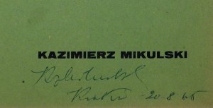 K. Mikulski. Wystawa obrazów. 1959. Z podpisem artysty.