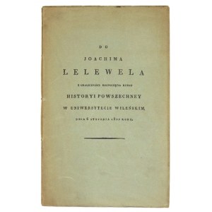 A. Mickiewicz - Do Joachima Lelewela. Reprint z 1928.