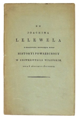 A. Mickiewicz - Do Joachima Lelewela. Reprint z 1928.