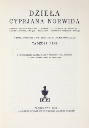 NORWID Cyprjan [Kamil] - Dzieła. (Drobne utwory poetyckie, poematy, utwory dramatyczne, legendy, nowele,...