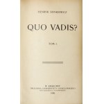 H. Sienkiewicz - Quo vadis. T. 1-3. 1900. Wyd. IV w półskórkach z epoki.