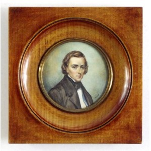 [CHOPIN Fryderyk]. Miniatura przedstawiająca Fryderyka Chopina, sygnowana Jamet z II poł....