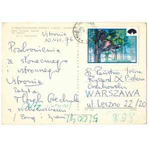 [GRECHUTA Marek]. Pocztówka z odręcznymi pozdrowieniami z ustronnego Ustronia od Marka Grechuty ...