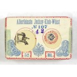 [KARTY do gry 1]. ALLERFEINSTE Jokey-Club-Whist. 52 Bl. N-o 107. 1900. Wiedeń, Ferd. Piatnik &...