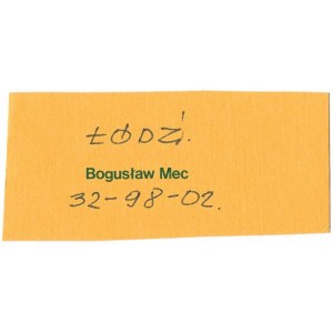 [MEC Bogusław]. Bogusław Mec.