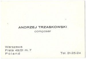 [TRZASKOWSKI Andrzej]. Andrzej Trzaskowski, composer.