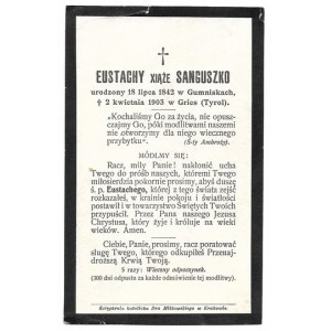 SANGUSZKO Eustachy (ur. 1842, zm. 2 IV 1903).