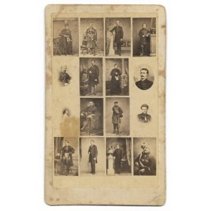 POWSTANIE styczniowe – tableau pamiątkowe 16 uczestników powstania i znanych osób działających w l. 1861-...