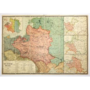 Mapa historyczna ziem polskich wydana przed 1904 r.