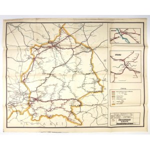 Mapa kolejowa Generalnego Gubernatorstwa z 1940 r.