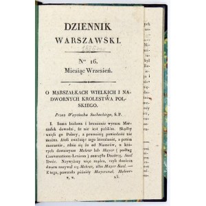 DZIENNIK Warszawski. [T. 5]: nr 16: IX 1826.
