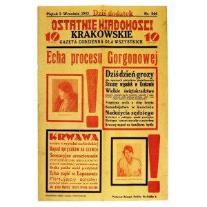 Wywieszka reklamowa Ostatnich Wiadomości Krak.: 2 IX 1932.