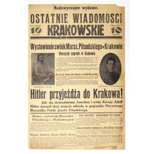 Wydanie spec. Ostatnich Wiadomości Krak. - planowany przyjazd A. Hitlera na pogrzeb J. Piłsudskiego