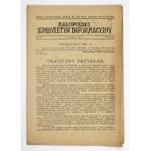 MAŁOPOLSKI Biuletyn Informacyjny. R. 2, nr 36 (80): 26 IX 1943. [oraz] Dodatek.