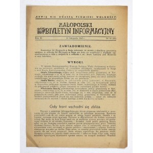 MAŁOPOLSKI Biuletyn Informacyjny. R. 2, nr 45 (89): 28 XI 1943. [oraz] Dodatek. s. [2].