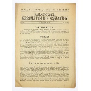 MAŁOPOLSKI Biuletyn Informacyjny. R. 2, nr 45 (89): 28 XI 1943.