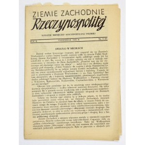 ZIEMIE Zachodnie Rzeczypospolitej Polskiej. R. 2, nr 5 (7): X 1943. Dodatek miesięczny Rzeczypospolitej Polskiej.
