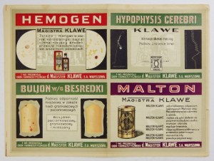 [ULOTKA]. TOWARZYSTWO Przemysłu Chemiczno-Farmaceutycznego d. Magister Klawe S.A., Warszawa. Hemogen [...]...