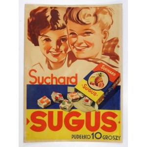 [WYWIESZKA]. SUCHARD. Sugus, pudełko 10 groszy.