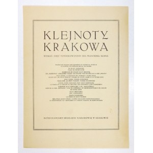 KLEIN Franciszek - Klejnoty Krakowa według zdjęć fotograficznych dra ... [Zesz. 1]. Kraków [1921]. Druk. Narodowa. 4,...