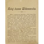 MAGNUS Wiktor - Kolej konna wilanowska. Warszawa 1893. Druk. M. Kupferstelna. 16d, s. 7, [1]....