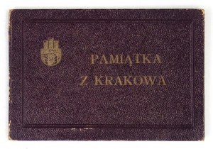 PAMIĄTKA z Krakowa. Kraków [191-?]. Salon Malarzy Polskich. [Druk.] Akropol. 16 podł., leporello, k. [10]. opr....