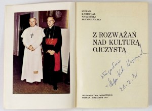 S. Wyszyński - Z rozważań nad kulturą ojczystą. 1979. Dedykacja Prymasa Tysiąclecia.
