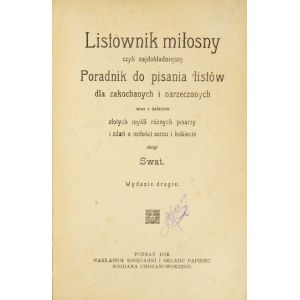 [ZALESKI E.] - Listownik miłosny czyli najdokładniejszy Poradnik do pisania listów dla zakochanych i narzeczonych wraz z...