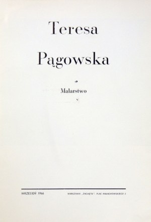 CBWA. Teresa Pągowska. Malarstwo. IX 1966.