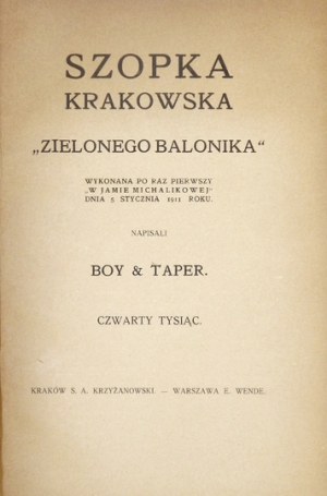 BOY-[ŻELEŃSKI Tadeusz], [NOSKOWSKI Witold] - Szopka krakowska 
