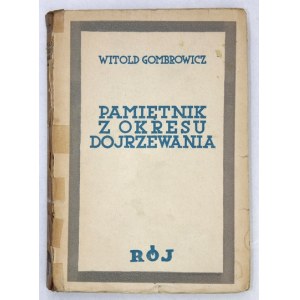 GOMBROWICZ W. - A memoir of adolescence. 1933: the writer's debut!