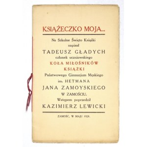 Tadeusz GŁADYCH - Mein kleines Buch ... Geschrieben für das Schulbuchfestival von ... Mitglied des Buchliebhaberkreises der Schüler ...