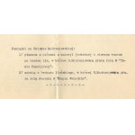 [MODRZEJEWSKA Helena]. Acknowledgement of the management of the National Museum for donating Helena Modrzejewska memorabilia to the collection of...
