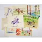 [OFLAG Xa - Itzehoe, cultural life]. A collection of 26 cards with drawings and watercolors made by the prisoners of Oflag Xa in Itzeh....