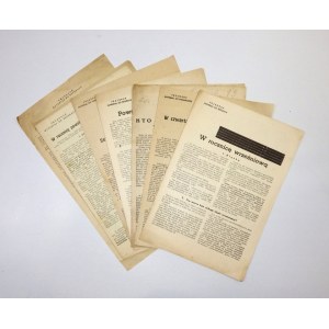 [Kommunistische PROPAGANDA]. Sammlung von 8 Propagandadrucken aus der Serie Materialien für die Zeitung aus dem Zeitraum 1946-...