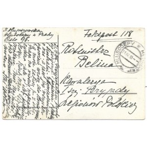 [WOJSKO - 1 wojna św. - BELINA-PRAŻMOWSKI Władysław]. Odręcznie wypisana karta pocztowa, kierowana do rotmistrza Władysł...
