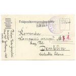 [WOJSKO - 1. Weltkrieg - FURGALSKI Teodor]. Handgeschriebene Postkarte, adressiert an den Hauptsitz der Complementary Company of L...