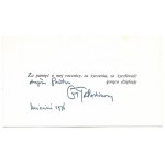 [TATARKIEWICZ Władysław]. List maszynopisowy Władysława Tatarkiewicza z 31 V 1967, podpisany odręcznie i drukowana karta...