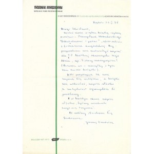 [TUROWICZ Jerzy]. Three handwritten letters by Jerzy Turowicz, dated. 26 II, 30 III and 15 V 1976 in Cracow, Poland.