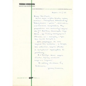 (TUROWICZ Jerzy). Drei handschriftliche Briefe von Jerzy Turowicz, datiert. 26 II, 30 III und 15 V 1976 in Krakau.