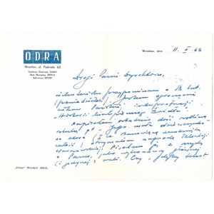 (KARPOWICZ Tymoteusz). Handschriftlicher Brief von Tymoteusz Karpowicz an den Schauspieler Jan Swiderski als Direktor des Dramatischen Theaters....